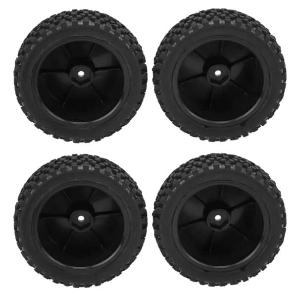 4pcs RC Front Rear Tires and Wheels with 12mm Hex for 1/10 RC Off Road Car Upgrade PartsBlack - Image 4