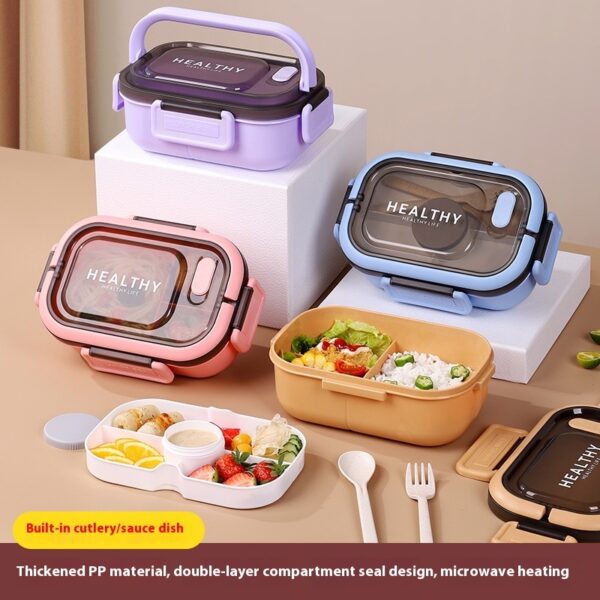 Microwave Oven Heating Divided Rectangular Bento Box - Image 3