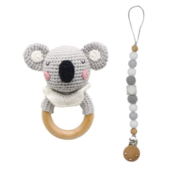 DIY Crochet Molar Appease Toy Koala Animal Molar Stick Baby Teether Kit - Image 4