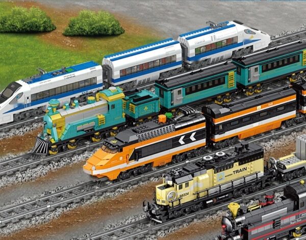 Electric Rail Train Model Children Education Small Particles Assembled Building Block Toys - Image 2