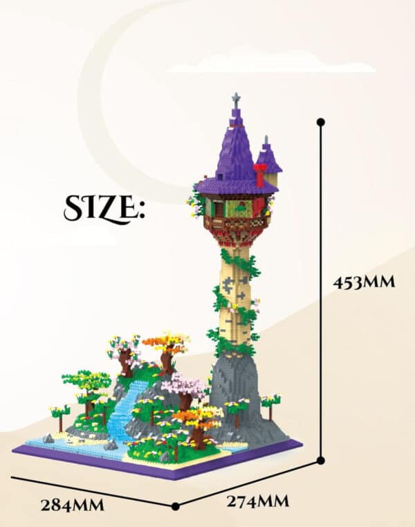 Assembled Micro Drill Small Particles Dream Tower Castle Building Model - Image 5