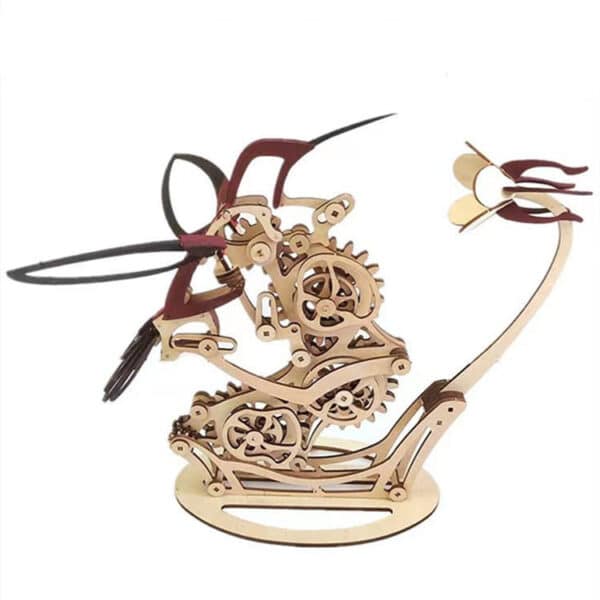 Independent Station Wooden Mechanical Hummingbird Model DIY - Image 2