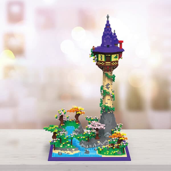 Assembled Micro Drill Small Particles Dream Tower Castle Building Model - Image 2