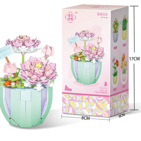 Building Block Puzzle Toy Eternal Flower Potted Mini Succulent Potted Plant - Image 7
