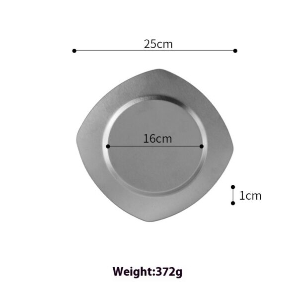 Japanese-style Western Food Golden Stainless Steel Platter Korean Flat Tray Shallow Plate Barbecue Plate - Image 4