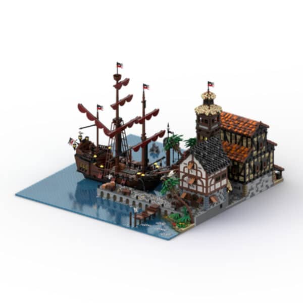 Modular Building Toys For Pirate Town Ship Port Terminal Building - Image 3