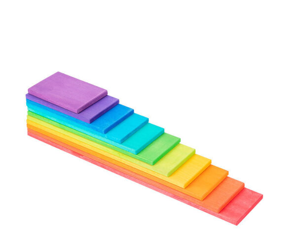 Large Wooden Rainbow Blocks Jenga - Image 9