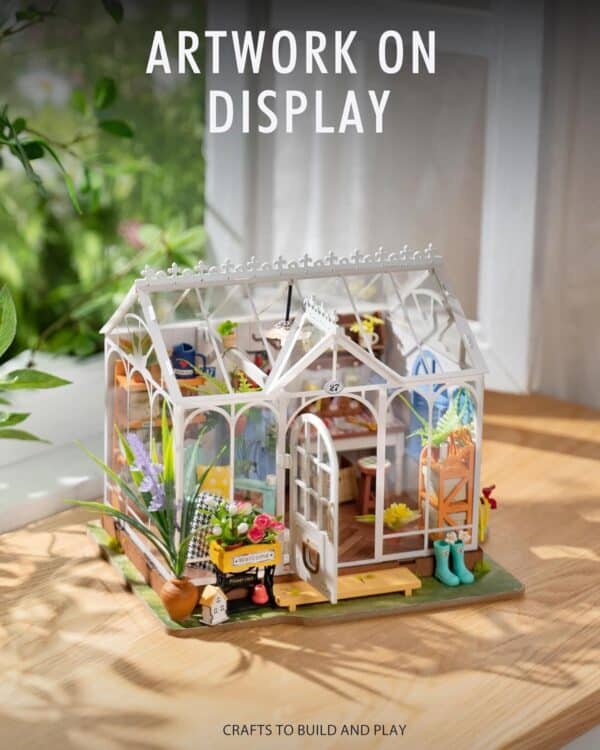 ROBOTIME Rolife Mengyu Flower Minature House DIY Building Toys With LED Light For Gifts DG163