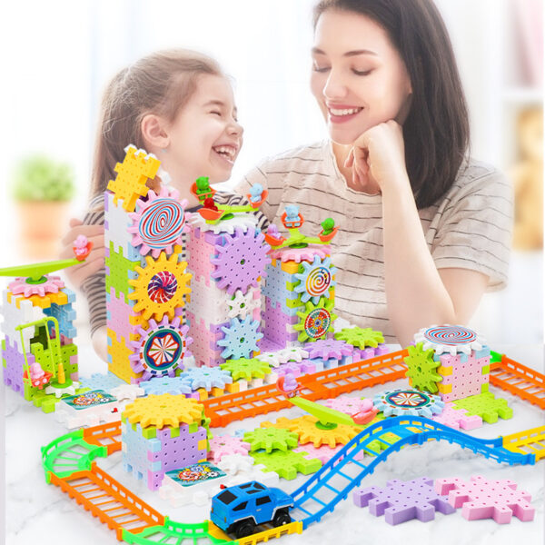 Variety Of Electric Building Blocks Inserting Puzzle Large Particles Puzzle Set 3-6 Years Old