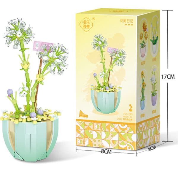 Building Block Puzzle Toy Eternal Flower Potted Mini Succulent Potted Plant - Image 2