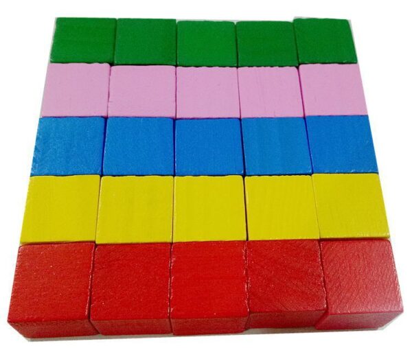 Cube Building Block Mathematics Teaching Aid Set Wood Square Puzzle Small - Image 6