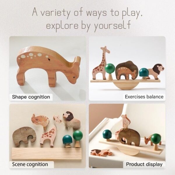 Wooden Forest Animal Balance Seesaw - Image 5