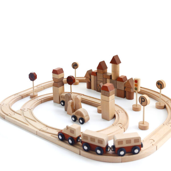 Wooden Creative Forest Track Children Puzzle To Build Urban Rail Transit Wooden Toys - Image 7