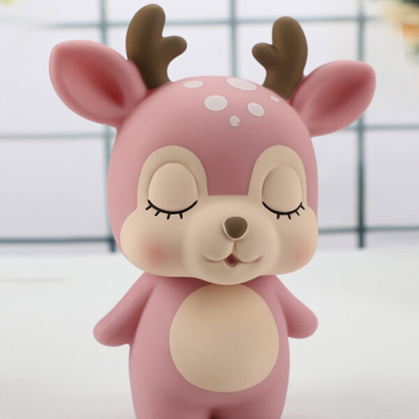 Creative Heart Flower Deer Vinyl Piggy Bank - Image 3