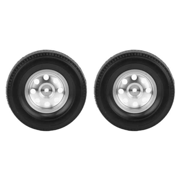 2PCS CNC Metal Wheel Rims Hubs and Rubber Tires Kit for Tamiya Tractor Truck 1/14 RC Car - Image 3