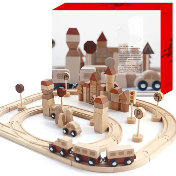 Wooden Creative Forest Track Children Puzzle To Build Urban Rail Transit Wooden Toys - Image 8