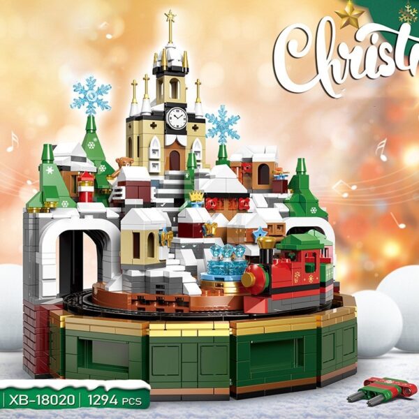 Santa Claus Gingerbread House Building Block Music Box - Image 7