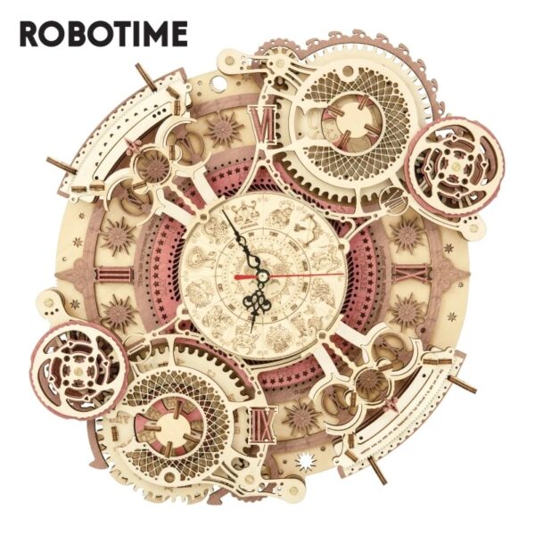 Robotime ROKR Zodiac Wall Clock 3D Wooden Puzzle Model Assembly Toys Gifts for Children Kids Teens LC601 Support Dropshipping - Image 10