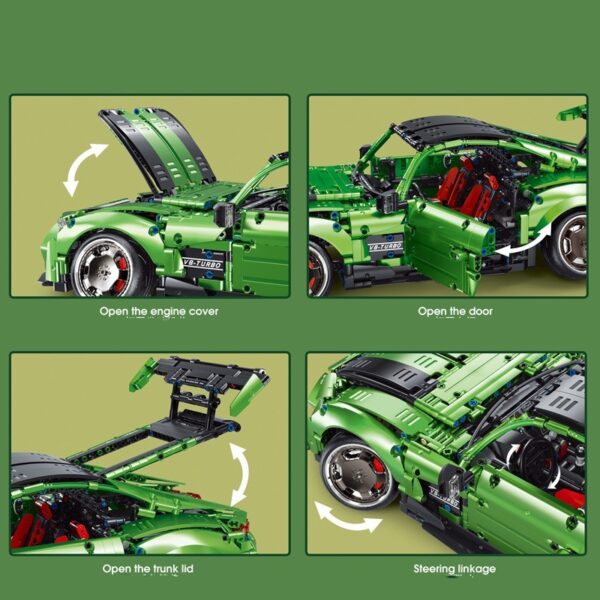 Lie-down Sports Car Assembled Model Building Blocks Toys - Image 4