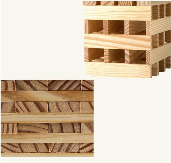 Rectangular Wood-colored Building Blocks Stacked In Layers - Image 6