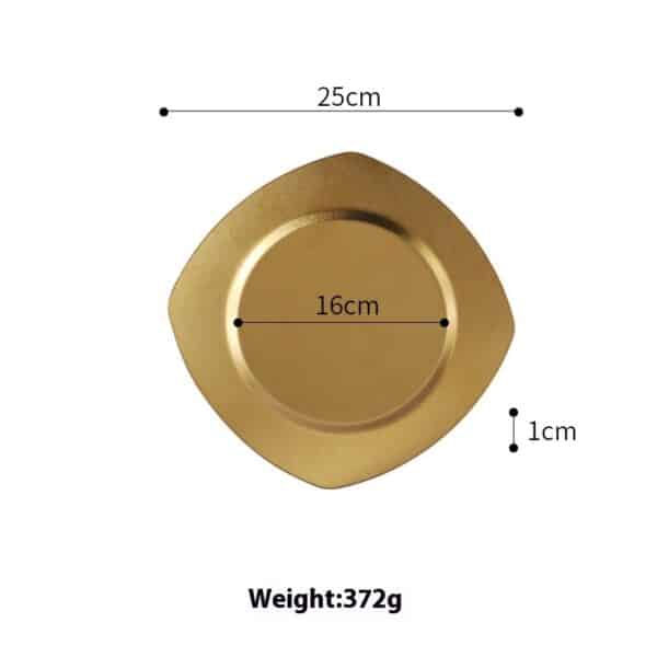 Japanese-style Western Food Golden Stainless Steel Platter Korean Flat Tray Shallow Plate Barbecue Plate - Image 6