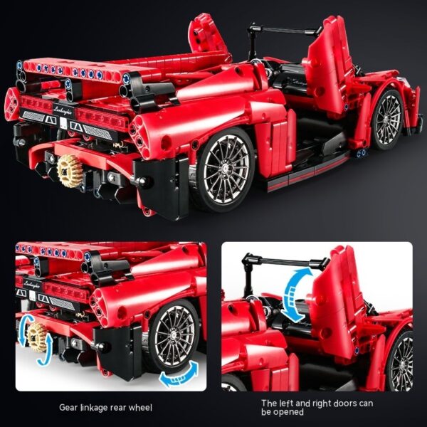 Plastic Building Blocks Simulation Assembling Puzzle Sports Car Racing Model - Image 3