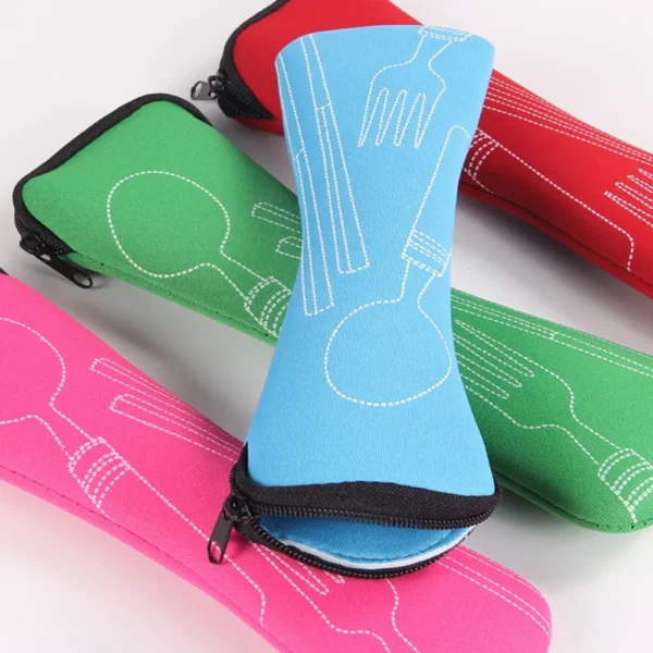Portable Tableware Bag Cutlery Bag Dinner Set Travel Packaging Storage Box Dinnerware Picnic Fork Spoon Bag Without Dinnerware - Image 4