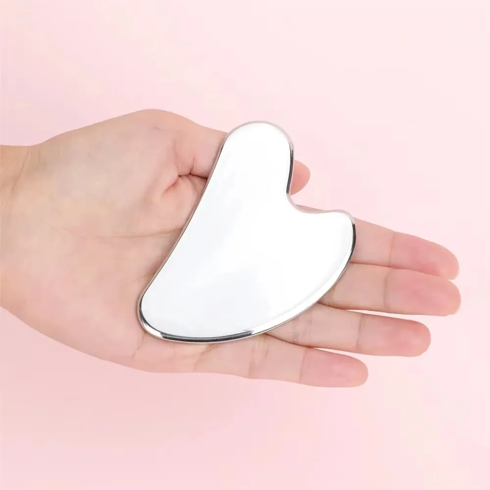 Gua Sha Natural Stainless Steel Scraper Massager Facial Skin Care Guasha Board Face Massager Board Heart Shape Body Relaxation