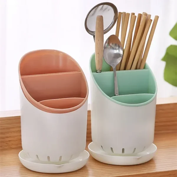 Cutlery Storage Holder Cutlery Drainer Container Drying Rack Non Slip Tableware Knife Spoon Fork Storage Box Kitchen Organizer - Image 3