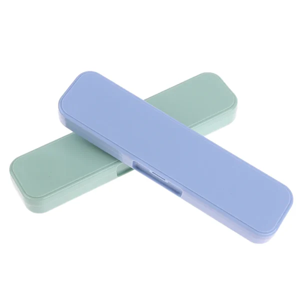 Travel Outdoor Reusable Practical Transparent Cover Wheat Straw Slot Design Cutlery School Tableware Box Set With Storage Bag - Image 4