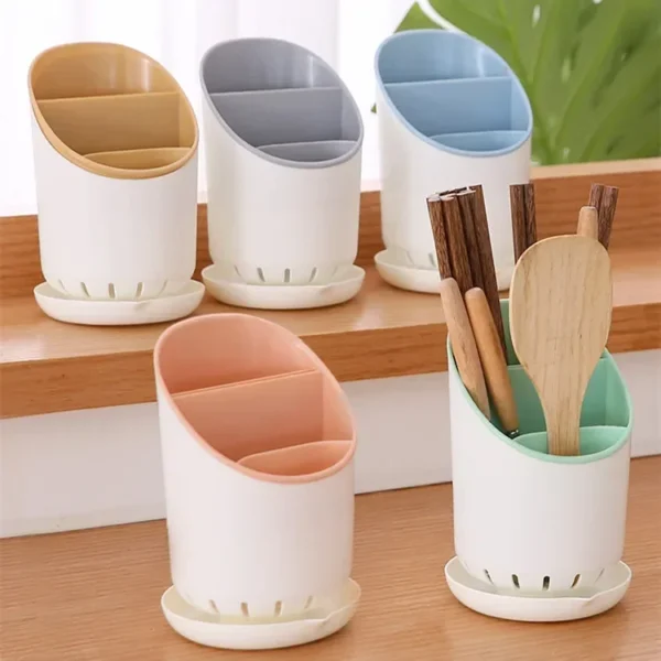 Cutlery Storage Holder Cutlery Drainer Container Drying Rack Non Slip Tableware Knife Spoon Fork Storage Box Kitchen Organizer - Image 2