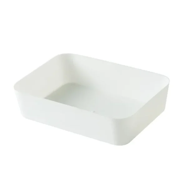 Large Capacity Storage Box Small Box Clearer Classification Kitchen Partition Plastic Tableware White For Storing Small Items