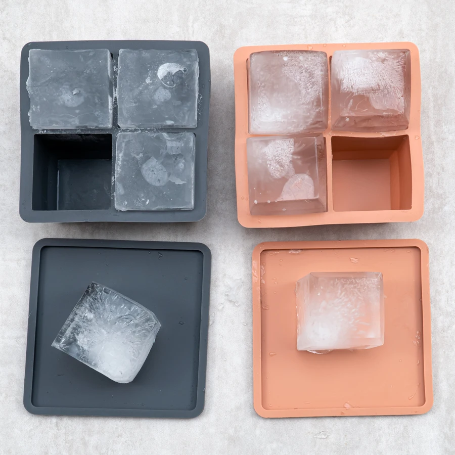 Food Grade Soft Silicone Square Ice Tray Mold Newborn Feeding Bowl Solid Color Fresh Food Container Children's Tableware