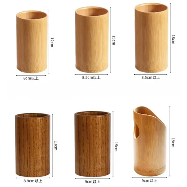 Bamboo Wooden Chopstick Cylinder Tableware Drainage Chopstick Rack Kitchen Storage Container Bamboo Restaurant Supplies - Image 6