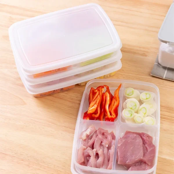 4 Grids Crisper Refrigerator Vegetable Storage Tools Frozen Meat Food Tableware Household Plastic Gadgets Kitchen Accessories - Image 4