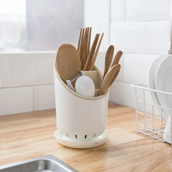 Cutlery Storage Holder Cutlery Drainer Container Drying Rack Non Slip Tableware Knife Spoon Fork Storage Box Kitchen Organizer