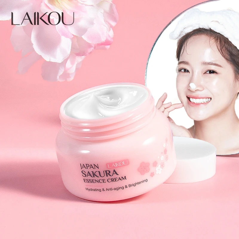 LAIKOU 60g Japan Sakura Essence Face Cream Cherry Blossom Facial Cream Moisturizing Firming Korean Skin Care