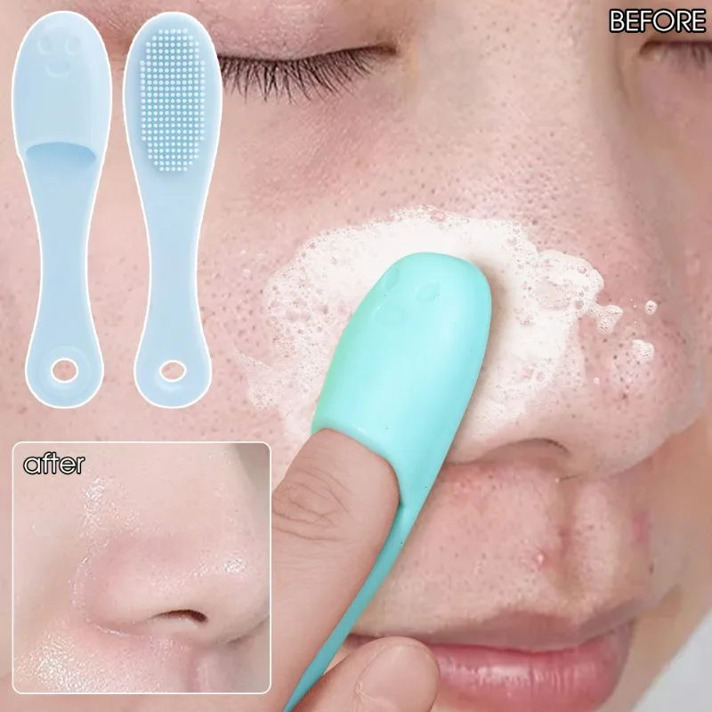 Facial Pore Silicone Cleaning Brush Face Nasal Double-side Massage Brushes Soft Nose Head Wash Brush Beauty Skin Care Clean Tool