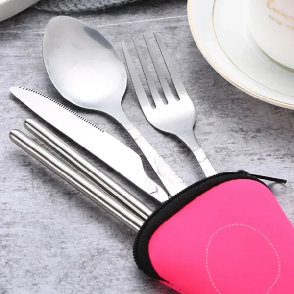 Portable Tableware Bag Box Cutlery Storage Bag Travel Packaging Storage Box Picnic Fork Spoon Knife Pouch Bag Without Dinnerware - Image 4