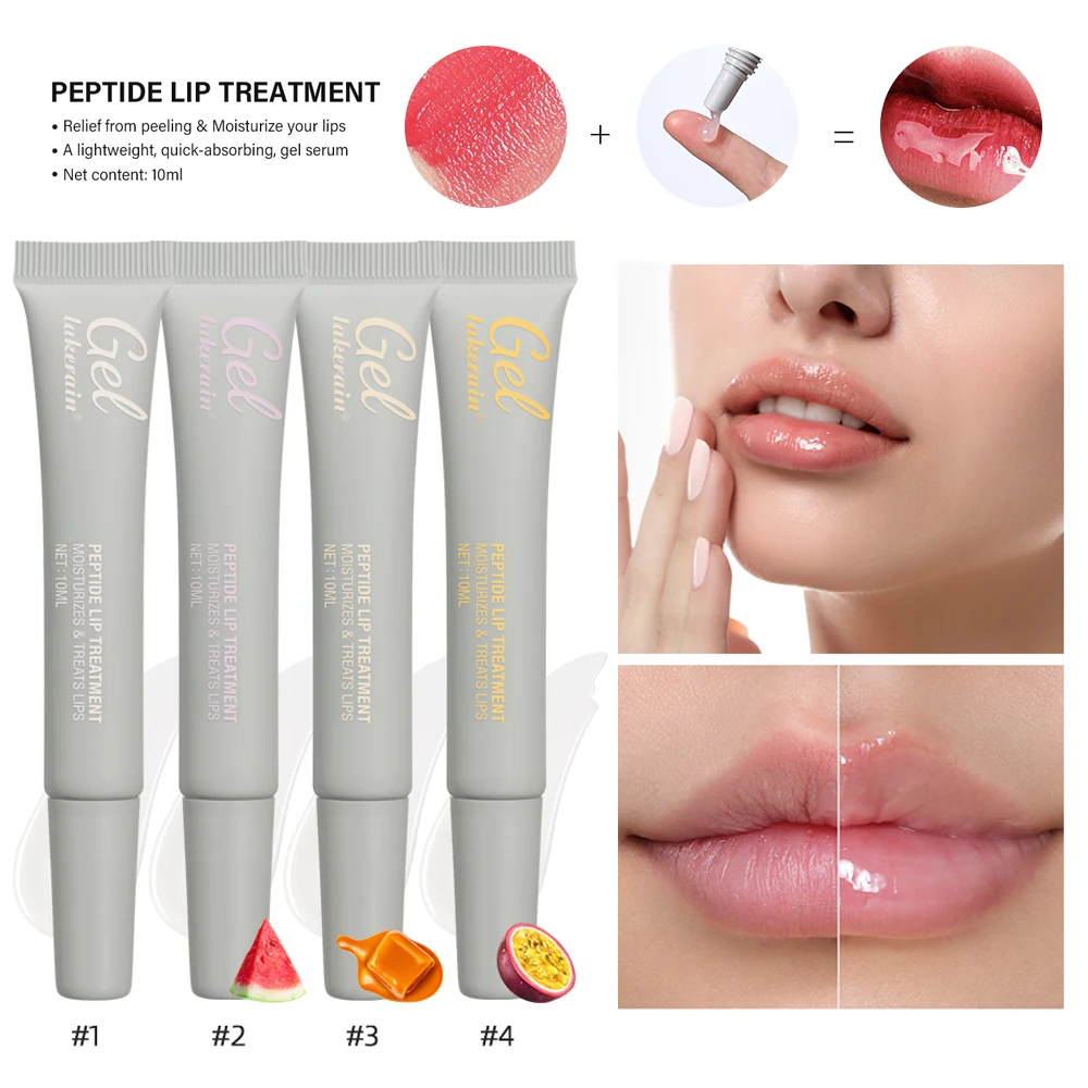 10ml Moisturizing Peptide Lip Treatment Lip Mask Gel Remove Dead Skin Lipstick Base Lip Cream Lip Care Mask Reduce Lip Lines