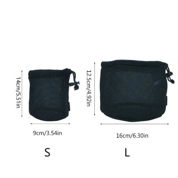 Black Nylon Mesh Bag Travel Stuff Sacks Drawstring Bag Outdoor Pots Storage Bag Camping Tableware Organizers Storage Pouch - Image 6