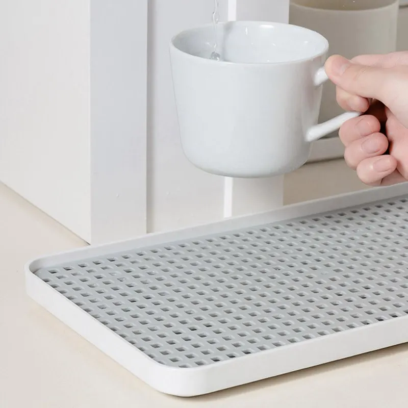 Drainer With Drip Tray Dish Drain Board Mat For Fruit Cup Mug Utensil Bathroom Accessories Big Water Drip Tray Holder