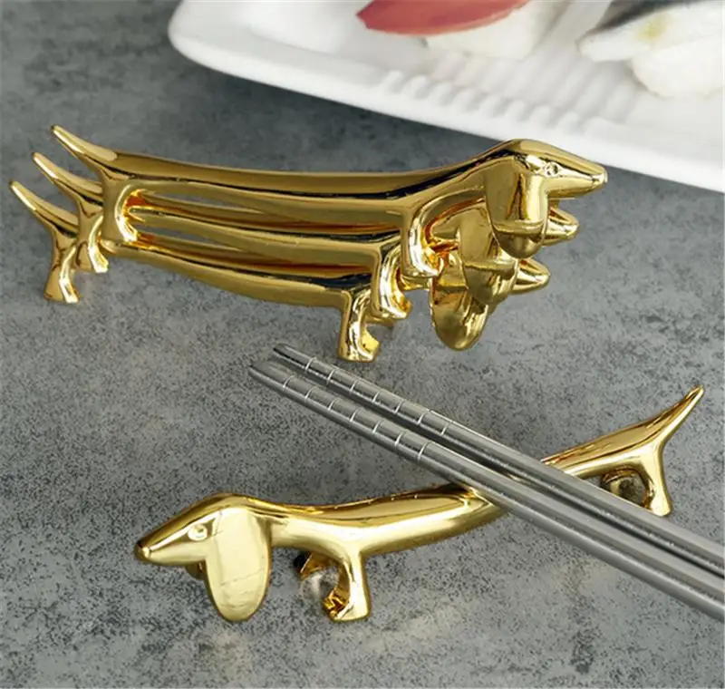 Chopsticks Tableware Stand Dog Shaped Metal Chopsticks Knife Fork Storage Pillow Rack Spoon Stand Home Kitchen Accessories