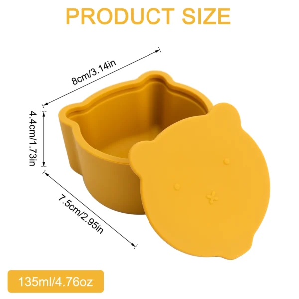 1PCS Baby Cartoon Silicone Feeding Snack Cup Toddle Portable Food Storage Box Portable Snacks Container Children's Tableware - Image 3