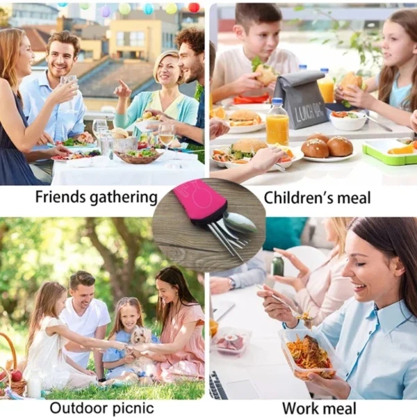 Portable Tableware Bag Cutlery Storage Bag Travel Packaging Storage Box Picnic Fork Spoon Knife Pouch Bag (Without Tableware) - Image 5