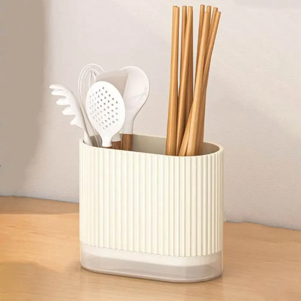 Plastic Drainage Chopstick Cylinder Wall Mounted Space Saving Chopsticks Storage Box Large Capacity Tableware Holder Kitchen