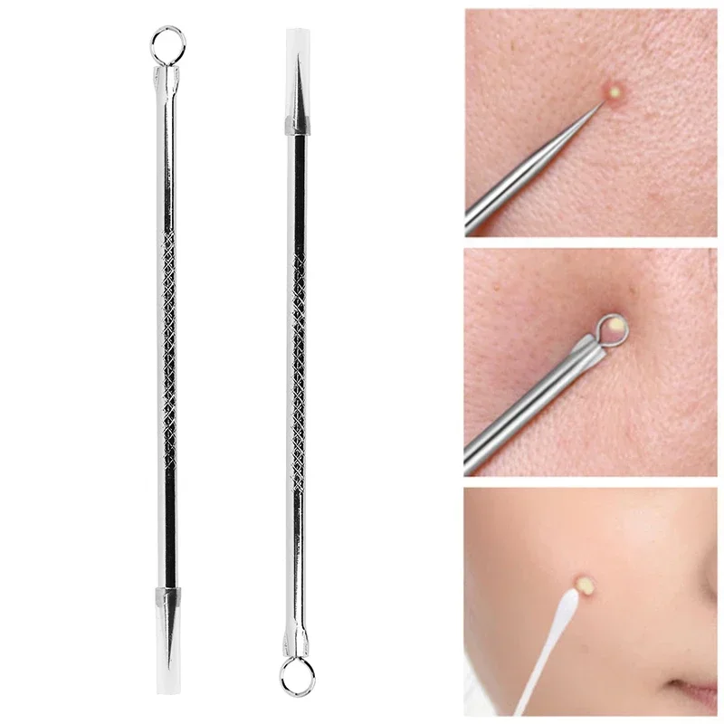 3PC 8cm Blackhead Comedone Acne Pimple Blemish Extractor Remover Stainless Steel Needles Remove Tool Face Skin Care Pore Cleaner