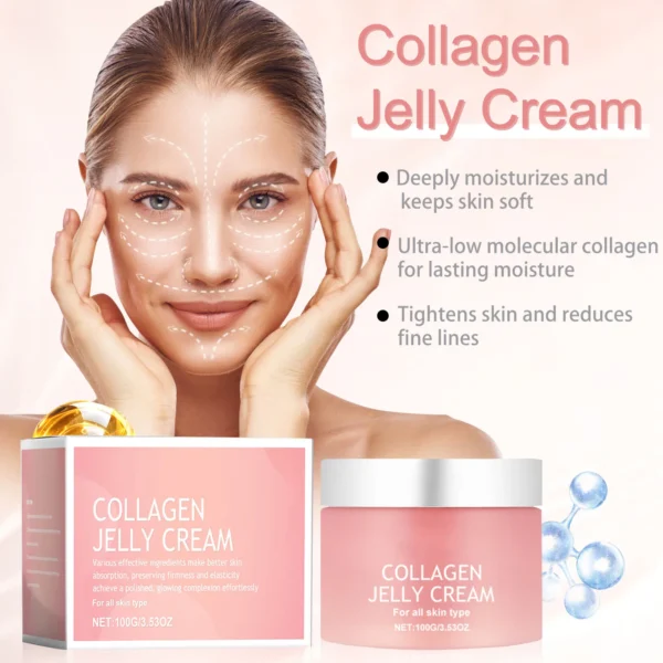 100g Collagen Jelly Cream,Anti-Ageing Face Care,Anti-Wrinkle,Deeply Hydrates Softens Skin.Provides Long-lasting Moisture