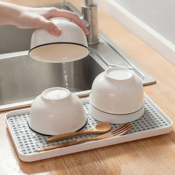 Drainer With Drip Tray Dish Drain Board Mat For Fruit Cup Mug Utensil Bathroom Accessories Big Water Drip Tray Holder - Image 2