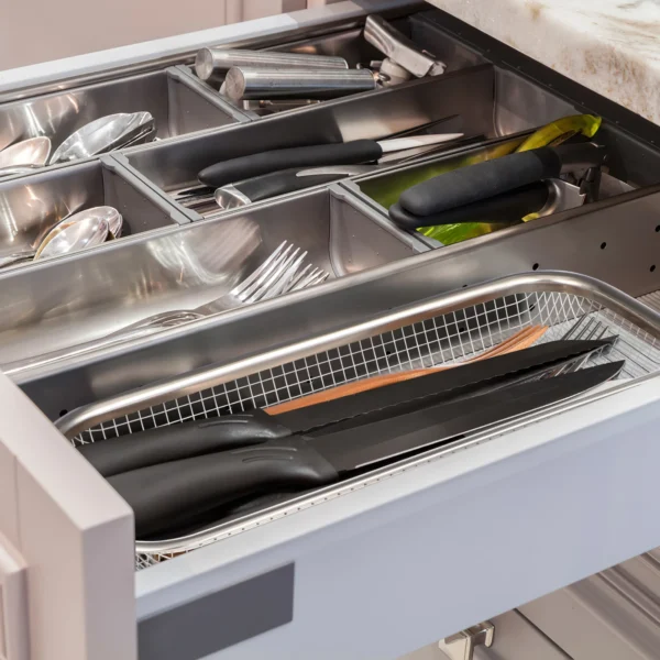 Stainless Steel Cutlery Storage Basket Mesh Silverware Holder Spoons Fork Drainer Rack Kitchen Tableware Organizer - Image 6
